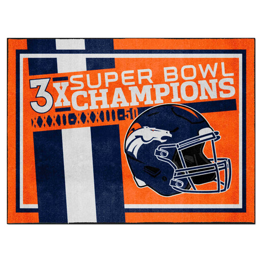 Denver Broncos Dynasty 8ft. x 10ft. Plush Area Rug