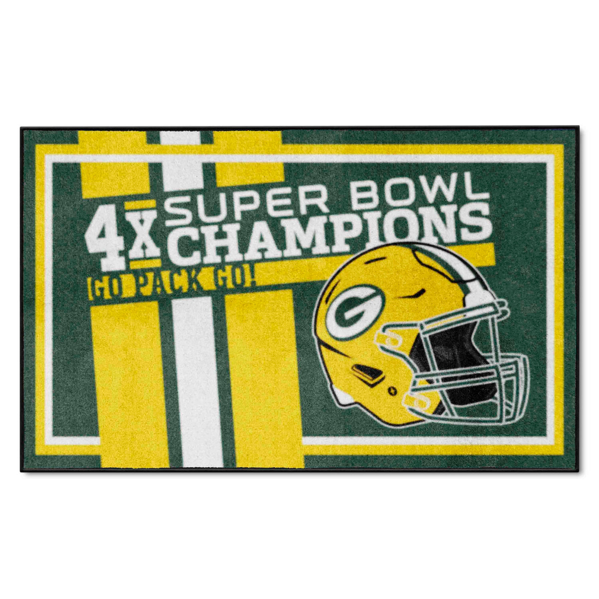 Green Bay Packers Dynasty 4ft. x 6ft. Plush Area Rug - Green Bay Packers