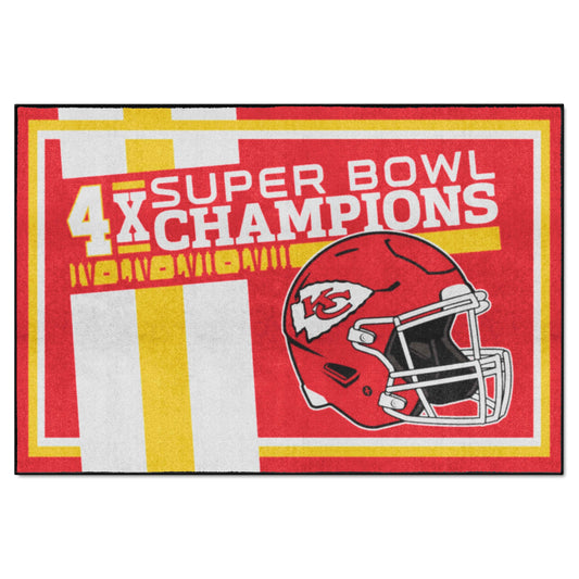 Kansas City Chiefs Dynasty 5ft. x 8ft. Plush Area Rug