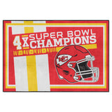 Kansas City Chiefs Dynasty 5ft. x 8ft. Plush Area Rug