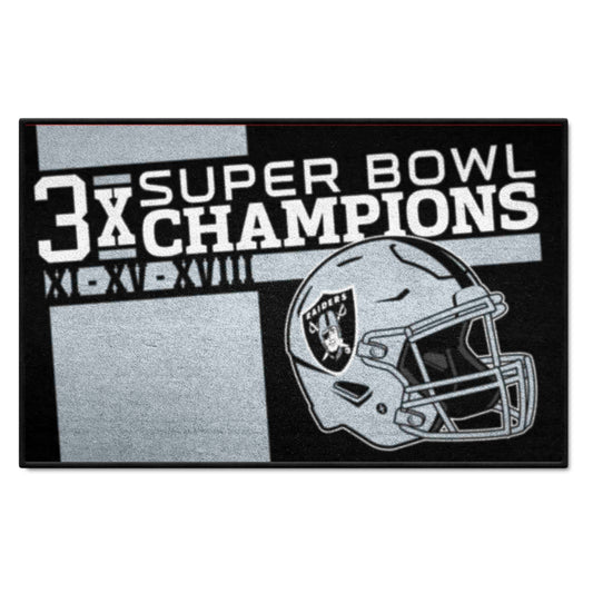 Alfombra decorativa Dynasty Starter Mat de Las Vegas Raiders: 19 x 30 pulgadas.