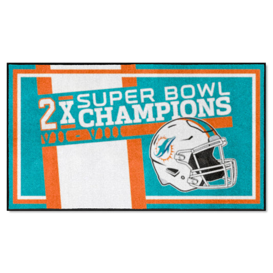 Miami Dolphins Dynasty 3ft. x 5ft. Plush Area Rug - Miami Dolphins