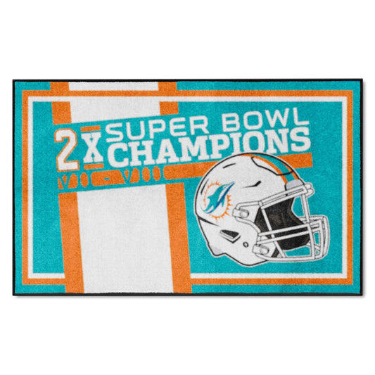 Miami Dolphins Dynasty 4ft. x 6ft. Plush Area Rug