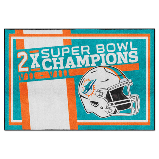 Miami Dolphins Dynasty 5ft. x 8ft. Plush Area Rug