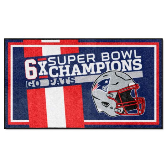 New England Patriots Dynasty 3ft. x 5ft. Plush Area Rug - New England Patriots