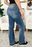 Judy Blue Full Size Mid Rise Release Hem Jeans - Trendsi