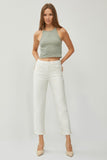 RISEN Full Size High Waist Rolled Hem Straight Jeans - Trendsi