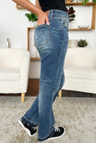 Judy Blue Full Size Mid Rise Release Hem Jeans - Trendsi