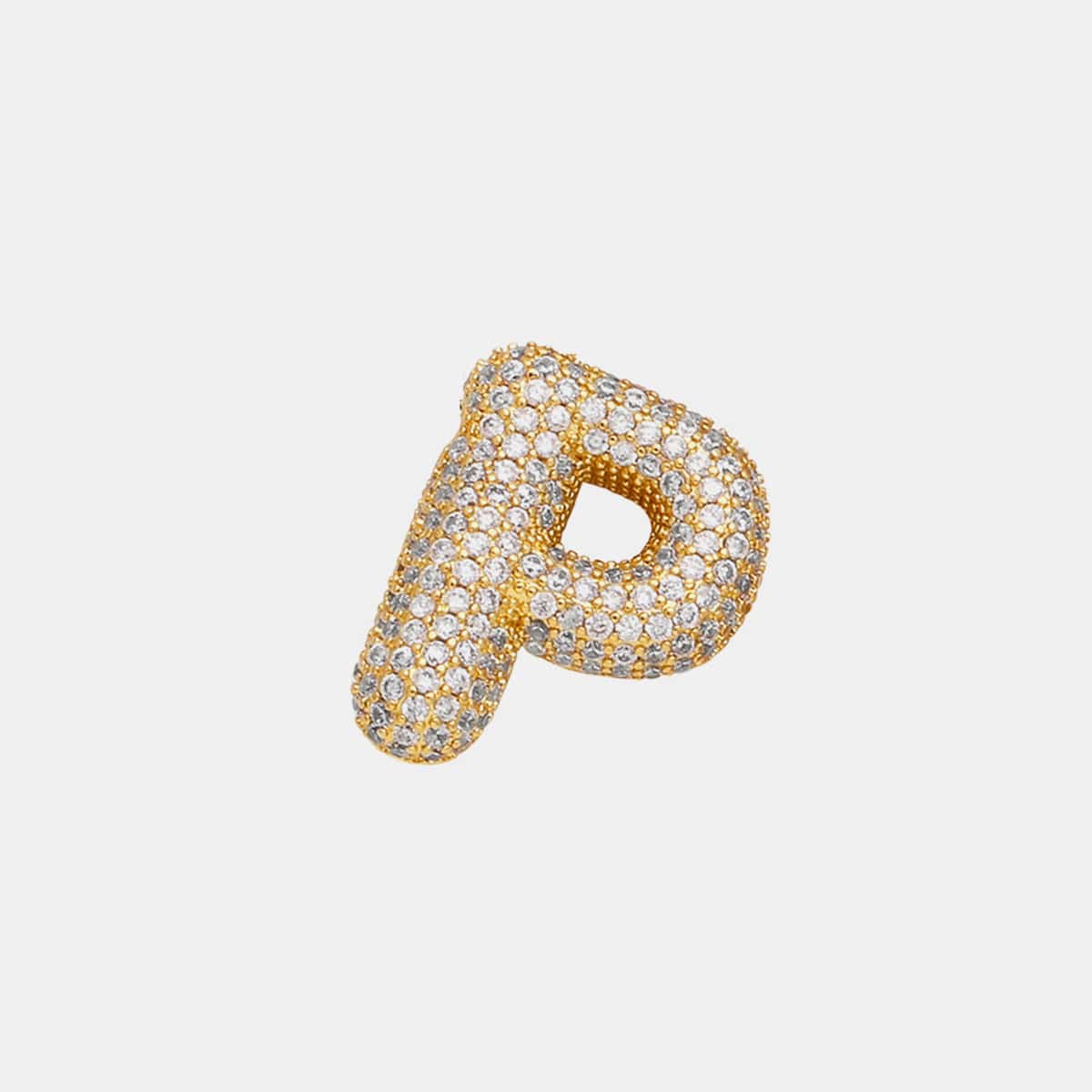 Gold-Plated Inlaid Zircon Letter Necklace - Trendsi