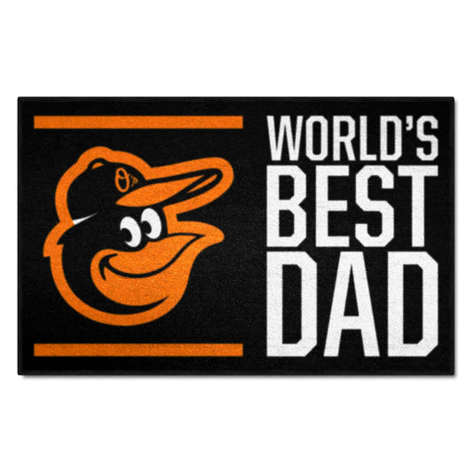 Baltimore Orioles Starter Mat Accent Rug - 19in. x 30in. World's Best Dad Starter Mat - Baltimore Orioles