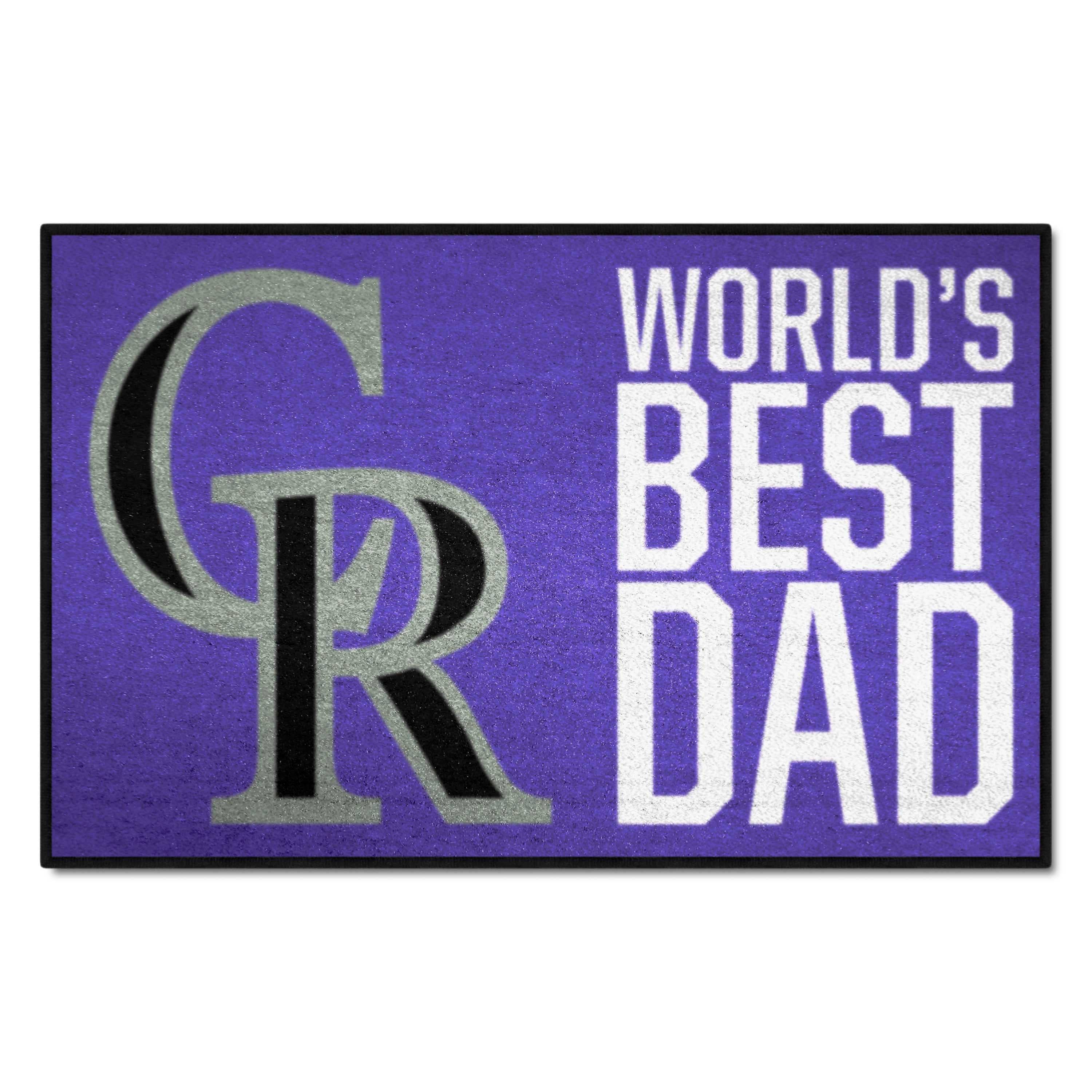 Colorado Rockies Starter Mat Accent Rug - 19in. x 30in. World's Best Dad Starter Mat - Colorado Rockies