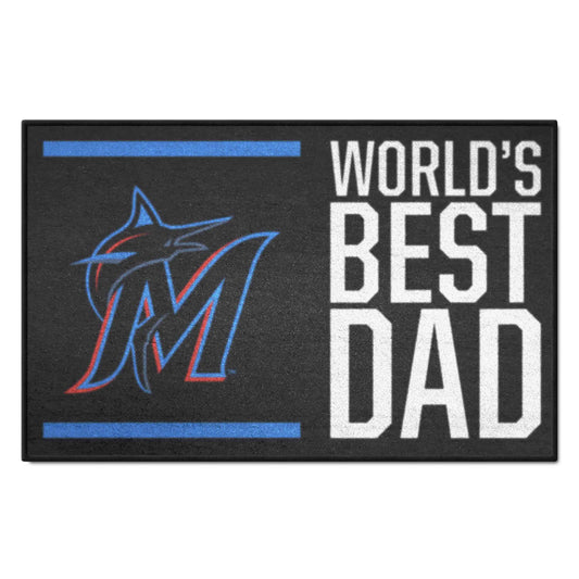 Miami Marlins Starter Mat Accent Rug - 19in. x 30in. World's Best Dad Starter Mat