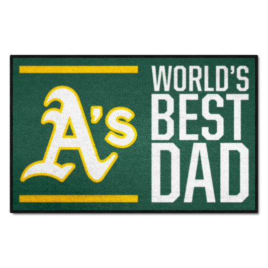 Oakland Athletics Starter Mat Accent Rug - 19in. x 30in. World's Best Dad Starter Mat - Oakland Athletics