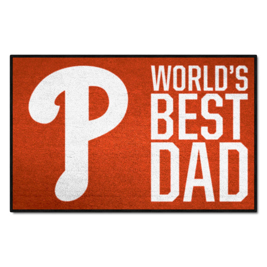 Philadelphia Phillies Starter Mat Accent Rug - 19in. x 30in. World's Best Dad Starter Mat