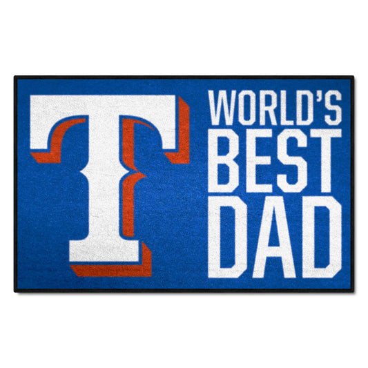 Texas Rangers Starter Mat Accent Rug - 19in. x 30in. World's Best Dad Starter Mat