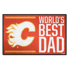 Calgary Flames Starter Mat Accent Rug - 19in. x 30in. World's Best Dad Starter Mat - Calgary Flames