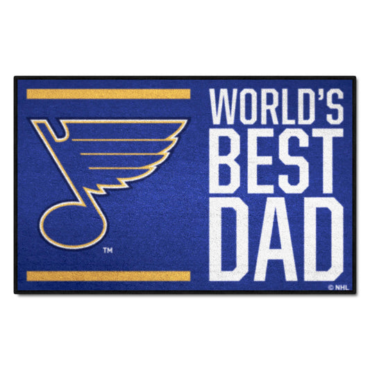 St. Louis Blues Starter Mat Accent Rug - 19in. x 30in. World's Best Dad Starter Mat