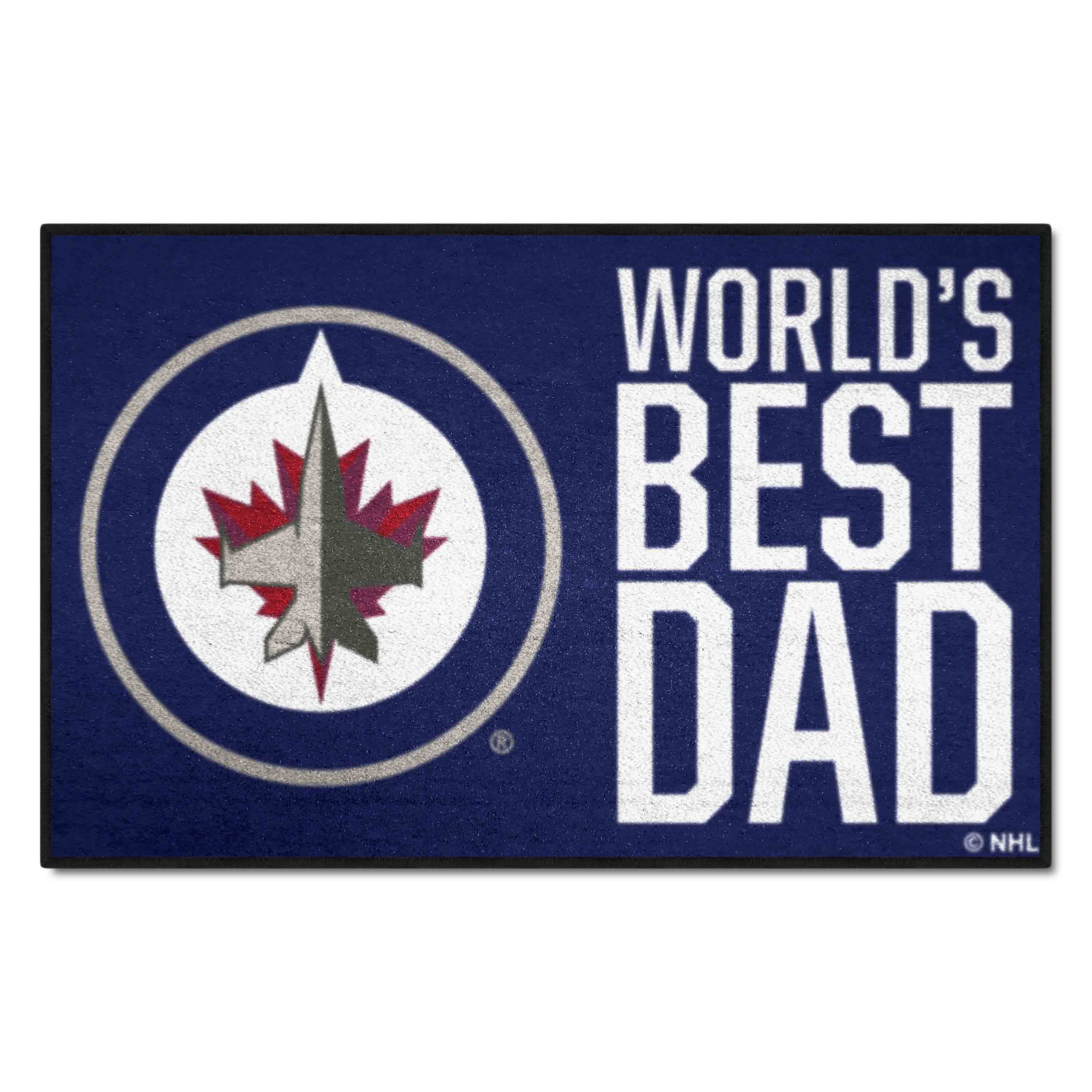 Winnipeg Jets Starter Mat Accent Rug - 19in. x 30in. World's Best Dad Starter Mat