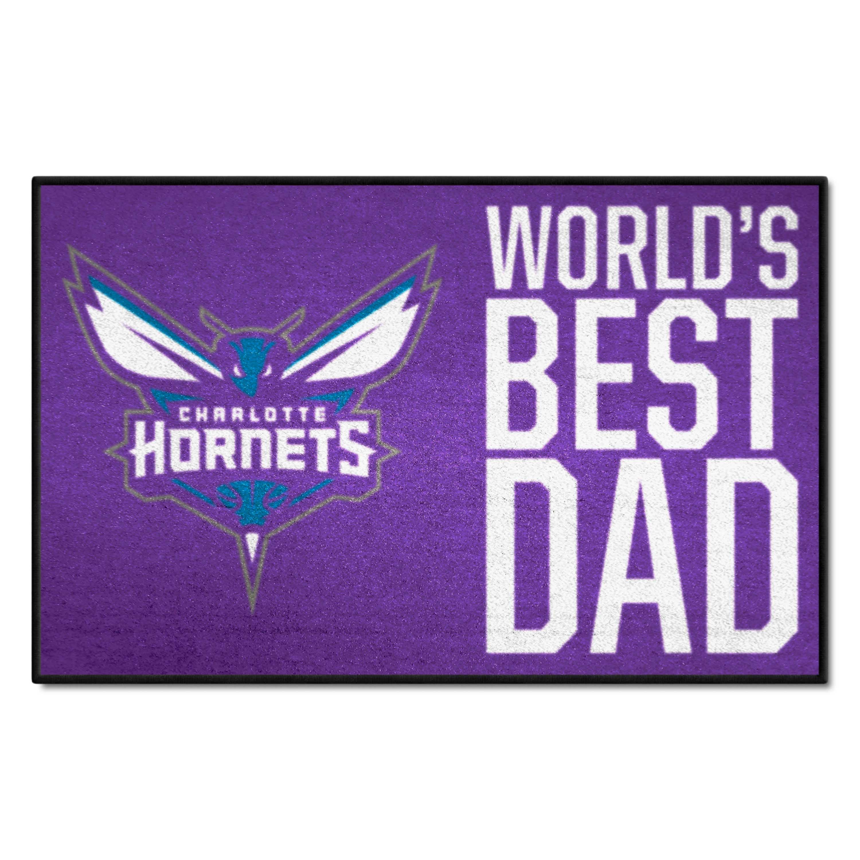 Charlotte Hornets Starter Mat Accent Rug - 19in. x 30in. World's Best Dad Starter Mat - Charlotte Hornets