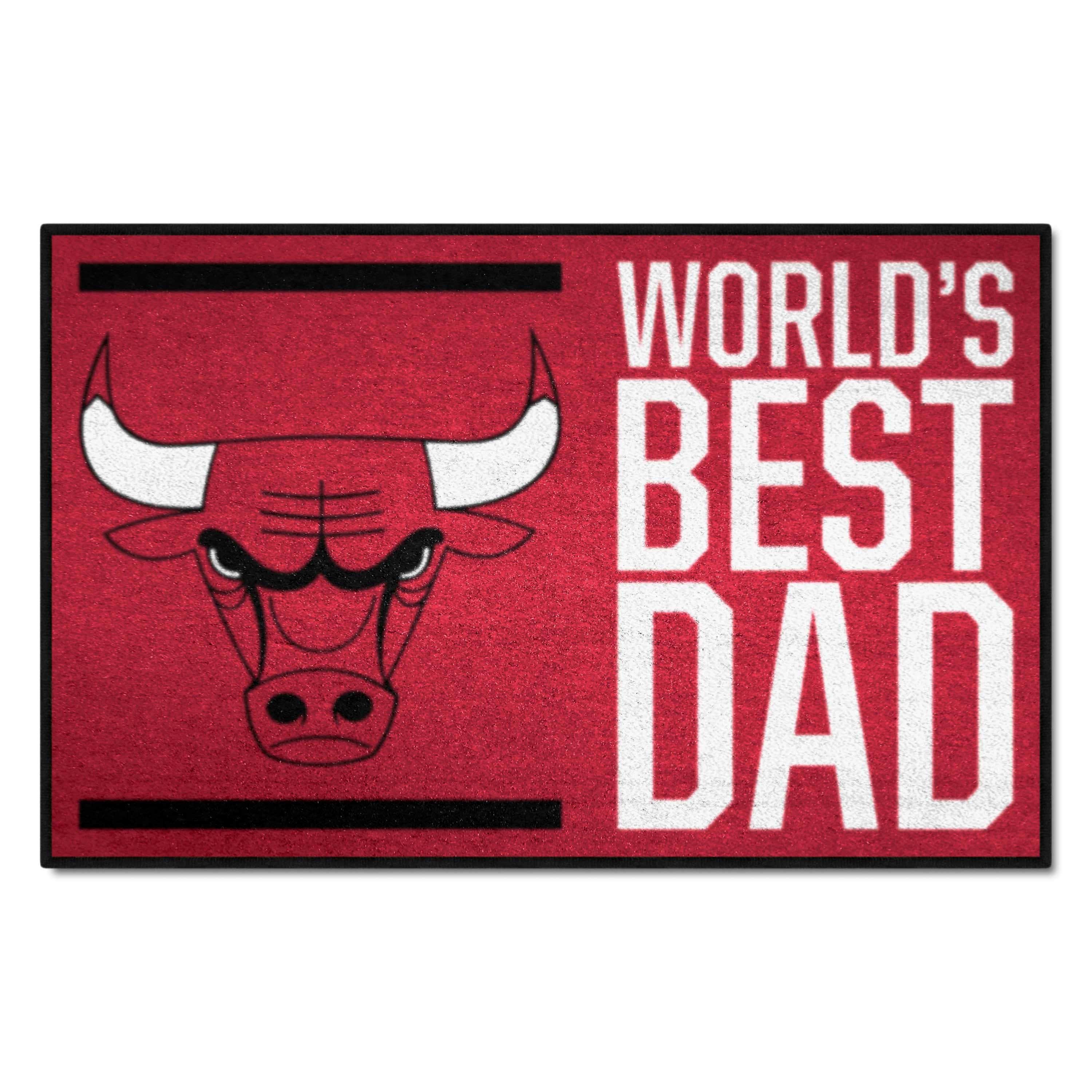 Chicago Bulls Starter Mat Accent Rug - 19in. x 30in. World's Best Dad Starter Mat - Chicago Bulls