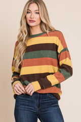 BOMBOM Multi-Color Striped Knit Top - Trendsi