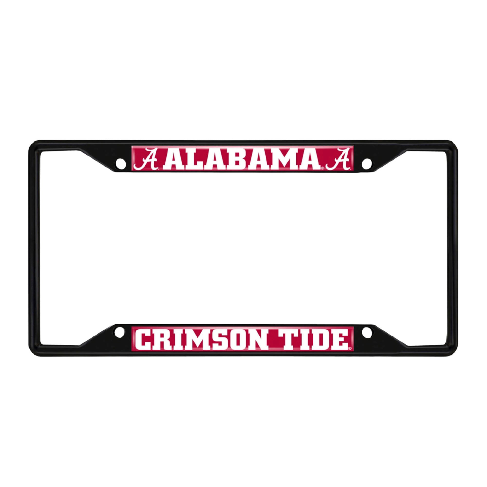 Alabama Crimson Tide Metal License Plate Frame Black Finish