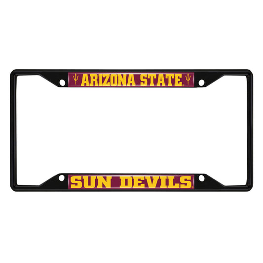 Arizona State Sun Devils Metal License Plate Frame Black Finish