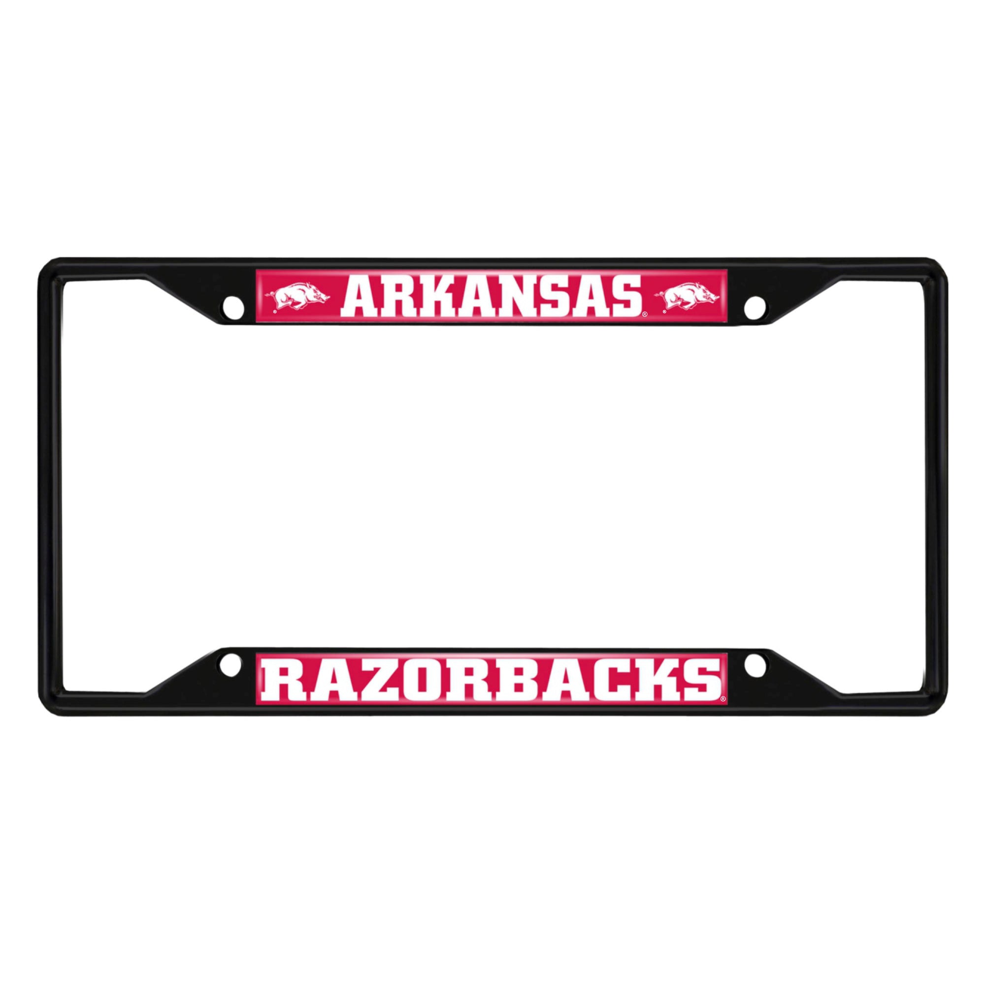 Arkansas Razorbacks Metal License Plate Frame Black Finish