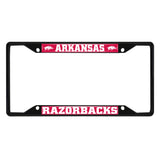 Arkansas Razorbacks Metal License Plate Frame Black Finish