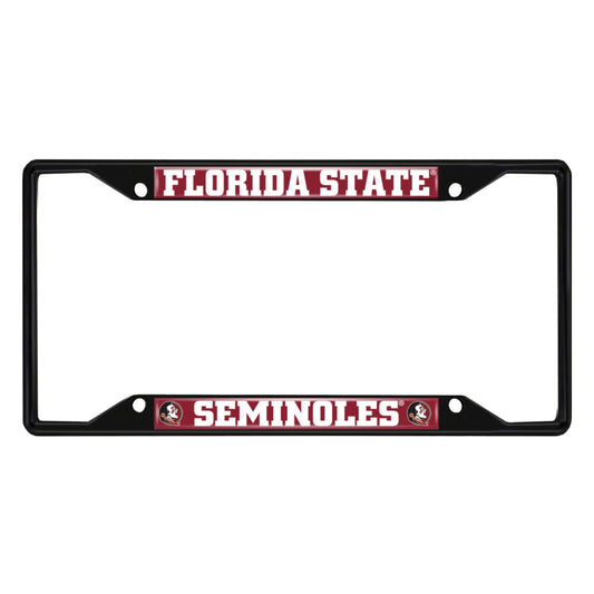 Florida State Seminoles Metal License Plate Frame Black Finish