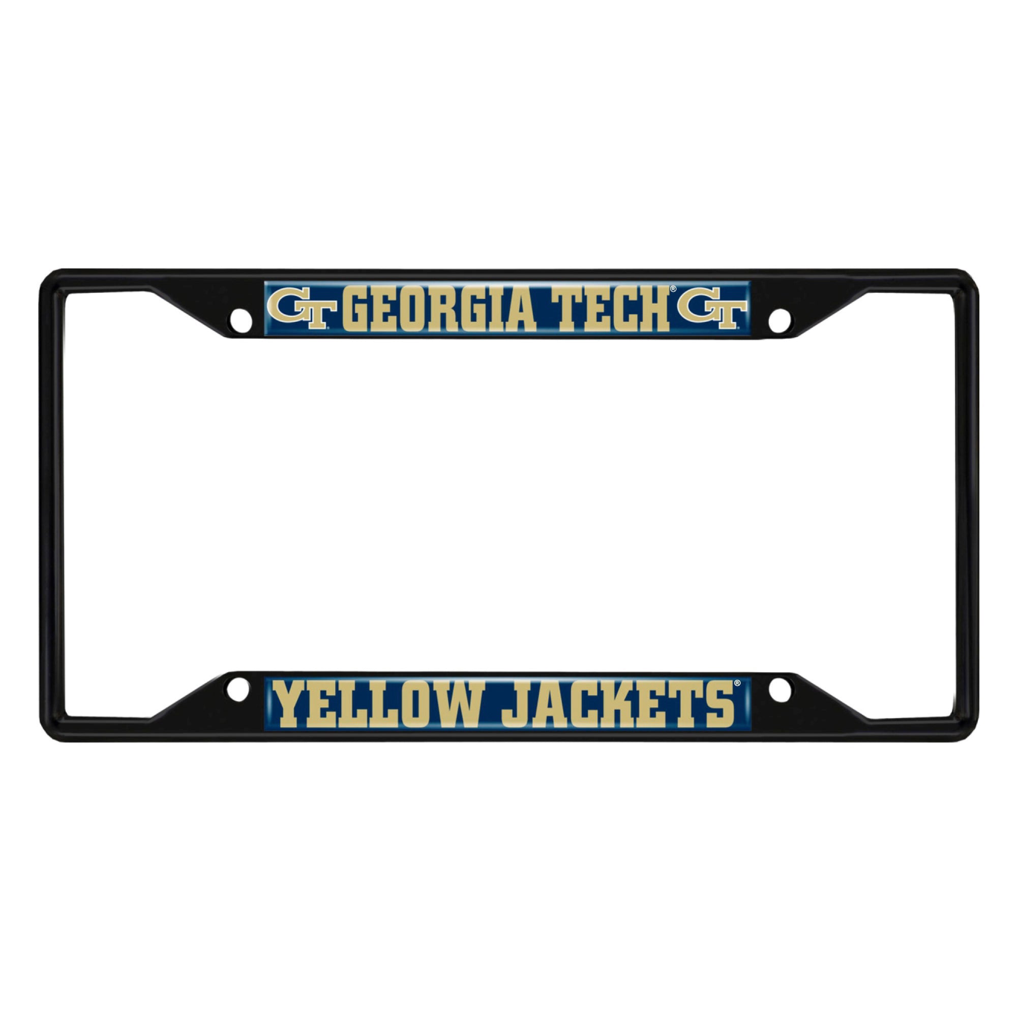 Georgia Tech Yellow Jackets Metal License Plate Frame Black Finish