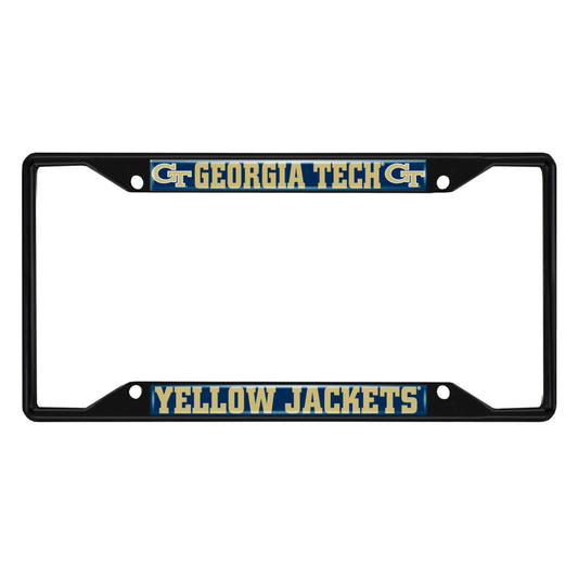 Georgia Tech Yellow Jackets Metal License Plate Frame Black Finish