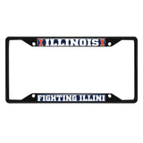 Illinois Illini Metal License Plate Frame Black Finish