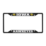 Iowa Hawkeyes Metal License Plate Frame Black Finish