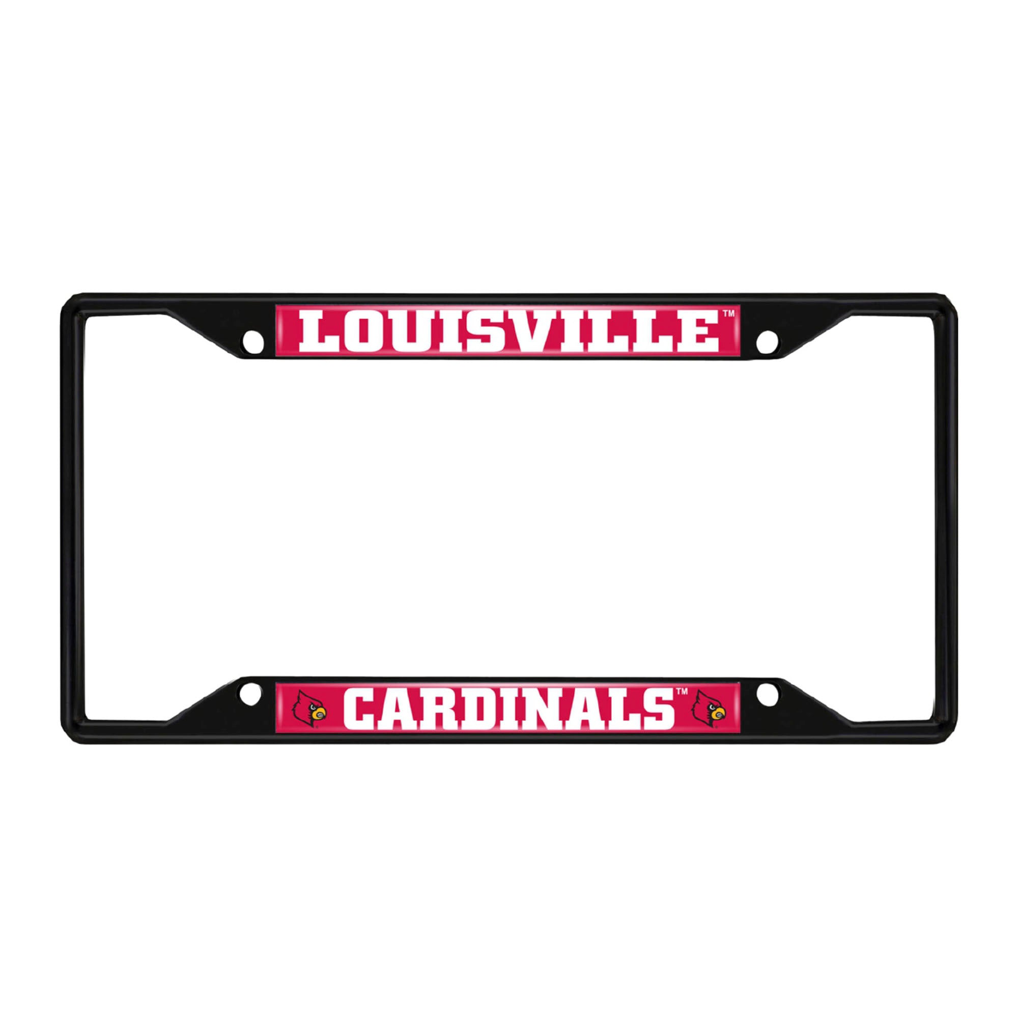 Louisville Cardinals Metal License Plate Frame Black Finish