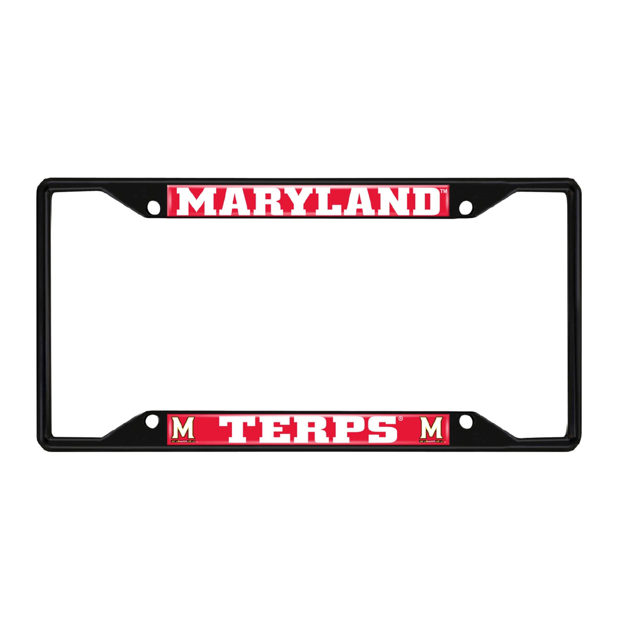 Maryland Terrapins Metal License Plate Frame Black Finish