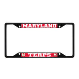 Maryland Terrapins Metal License Plate Frame Black Finish