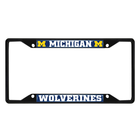 Michigan Wolverines Metal License Plate Frame Black Finish