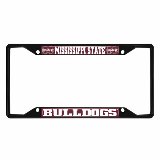 Mississippi State Bulldogs Metal License Plate Frame Black Finish