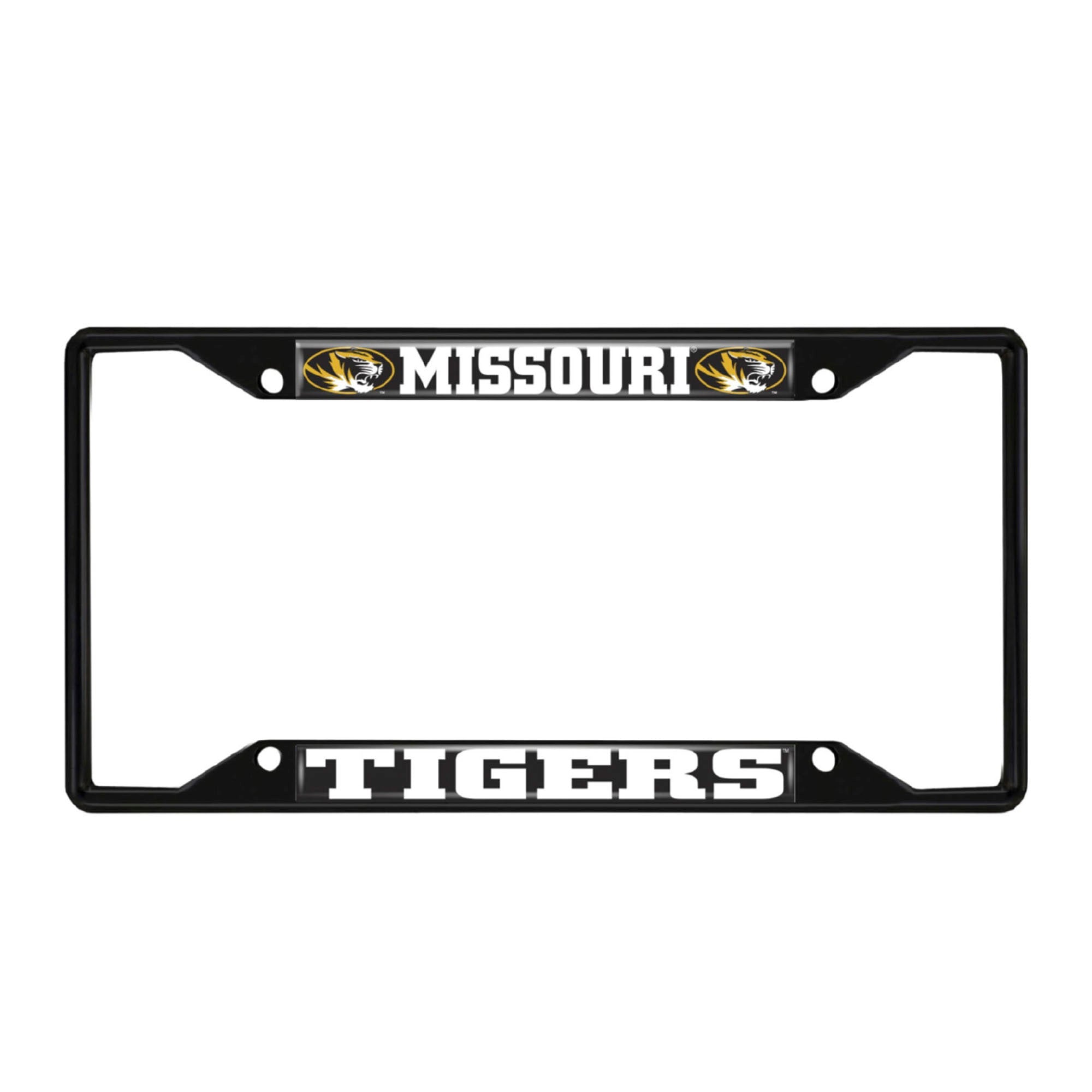 Missouri Tigers Metal License Plate Frame Black Finish