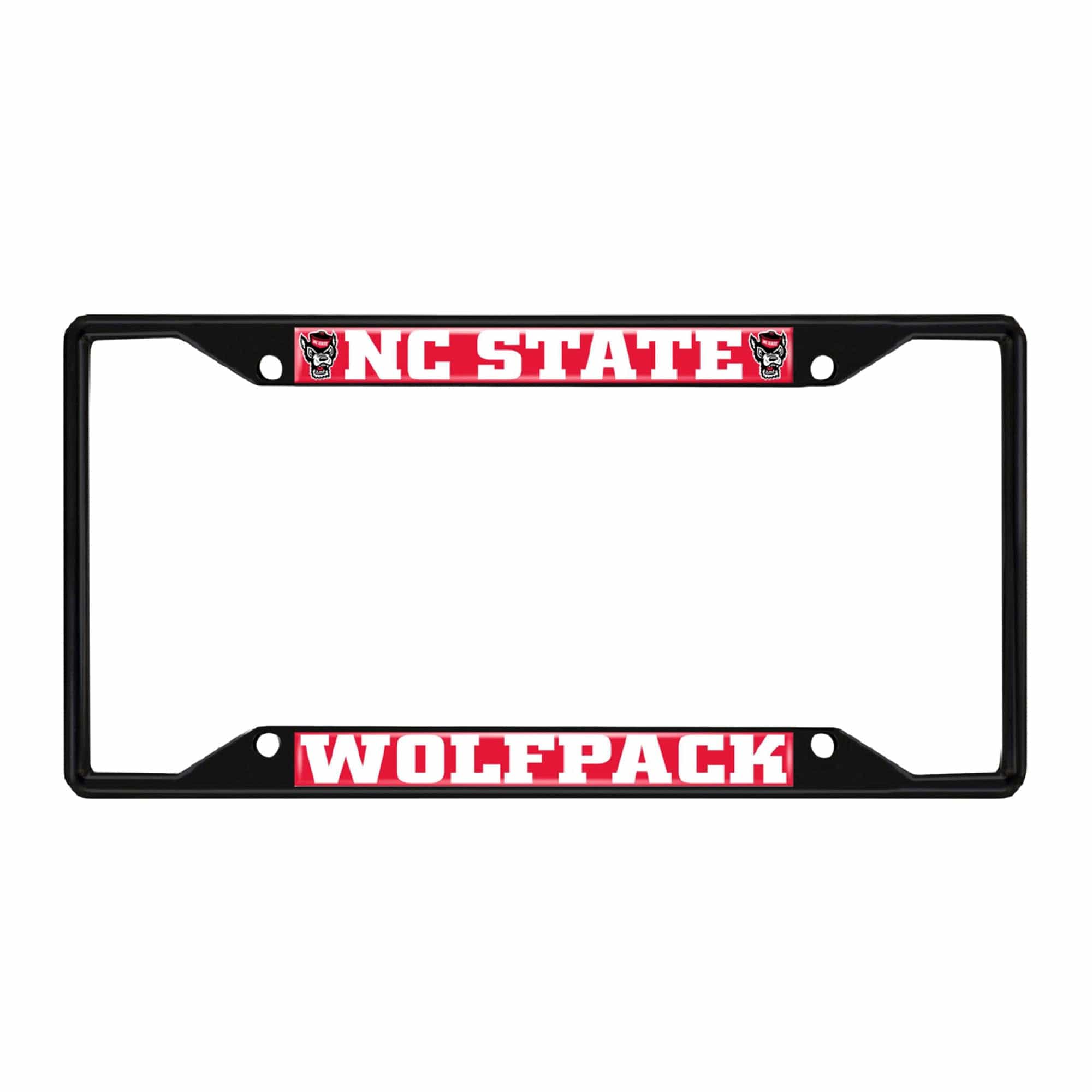 NC State Wolfpack Metal License Plate Frame Black Finish - NC State