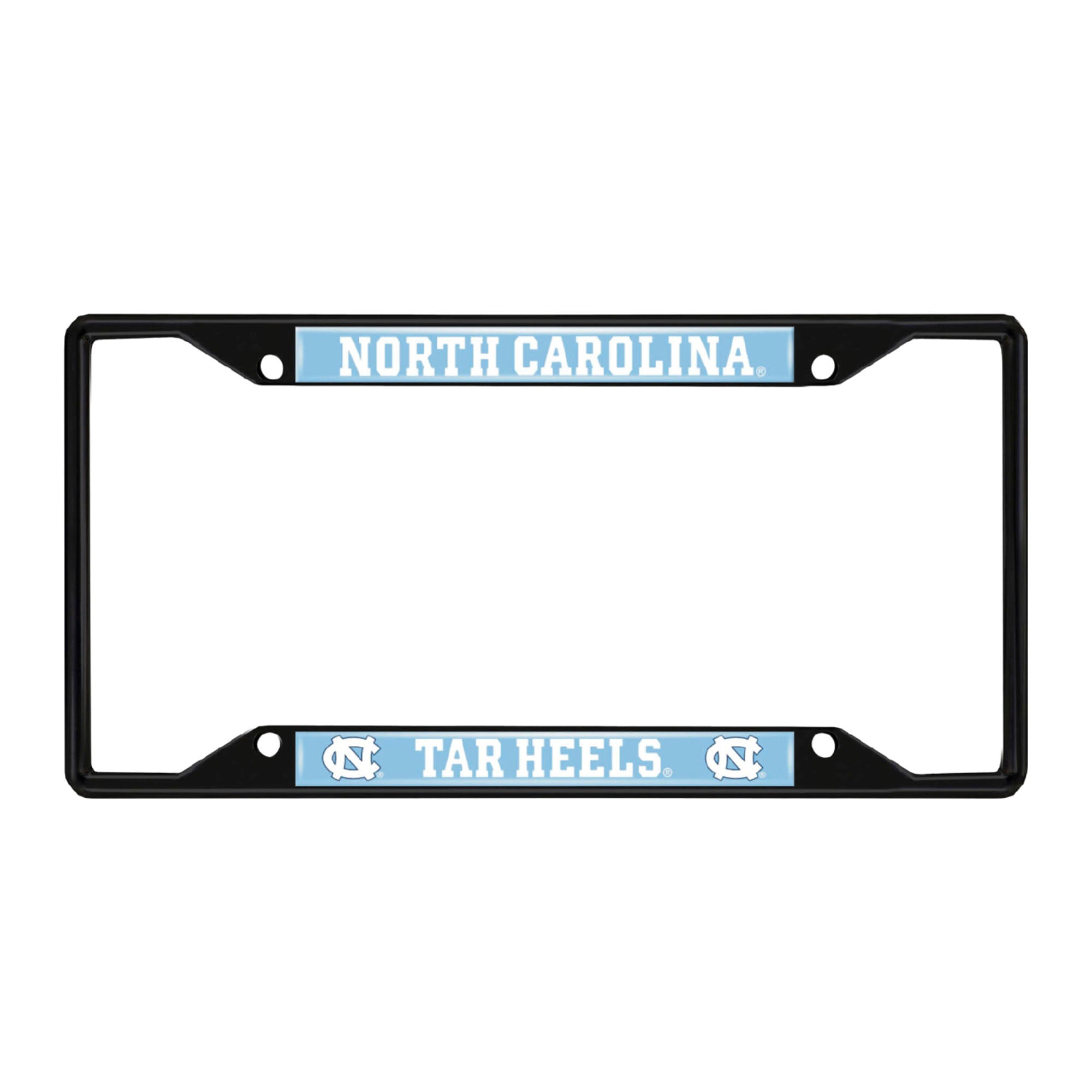 North Carolina Tar Heels Metal License Plate Frame Black Finish