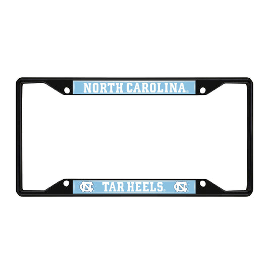 North Carolina Tar Heels Metal License Plate Frame Black Finish