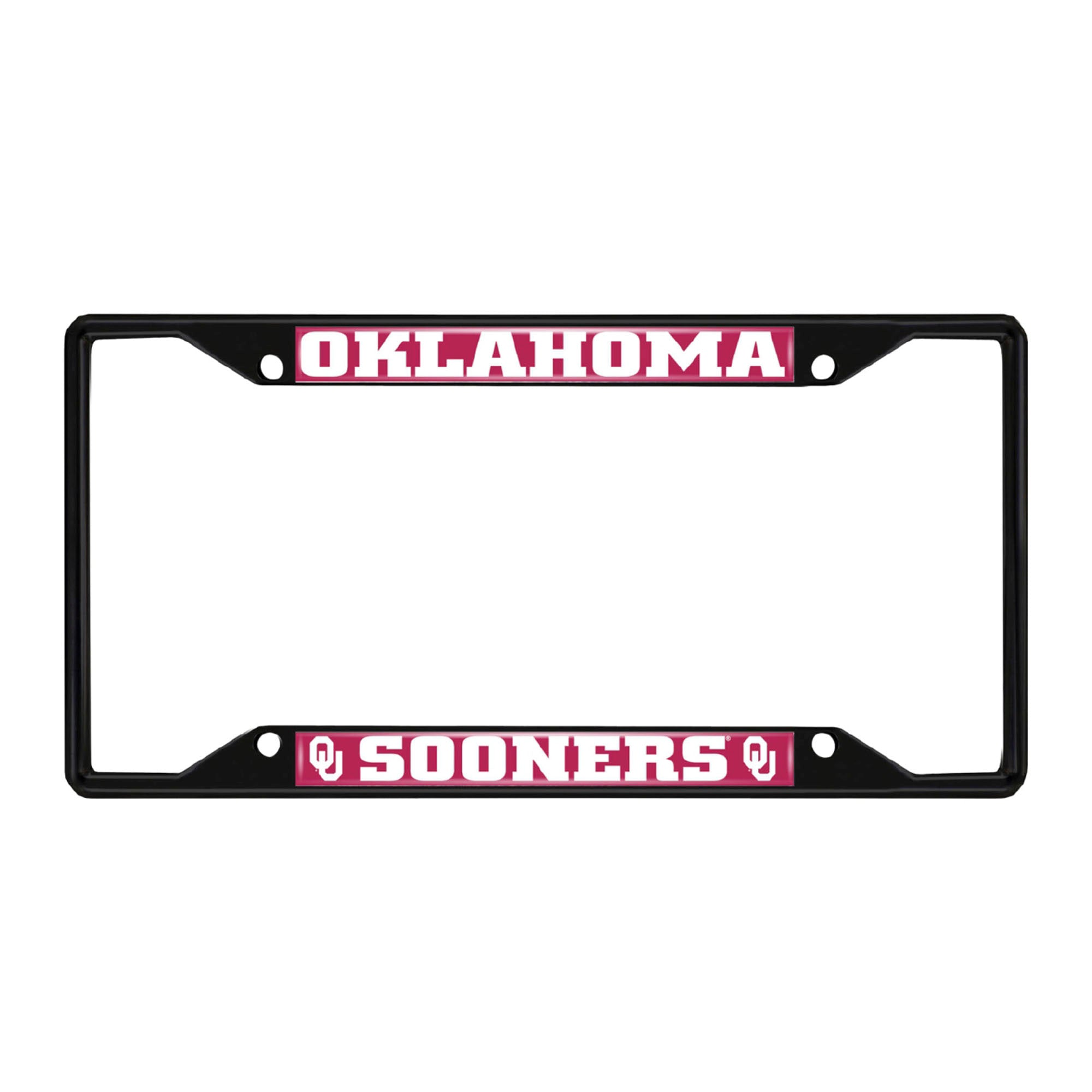 Oklahoma Sooners Metal License Plate Frame Black Finish