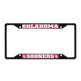 Oklahoma Sooners Metal License Plate Frame Black Finish