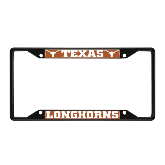 Texas Longhorns Metal License Plate Frame Black Finish