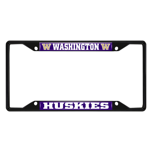 Washington Huskies Metal License Plate Frame Black Finish