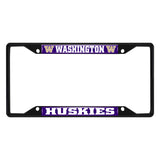 Washington Huskies Metal License Plate Frame Black Finish