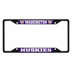 Washington Huskies Metal License Plate Frame Black Finish