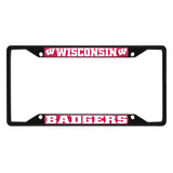 Wisconsin Badgers Metal License Plate Frame Black Finish